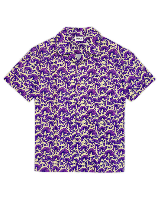 Camp Collar Shirt - Purple Mushrooms
