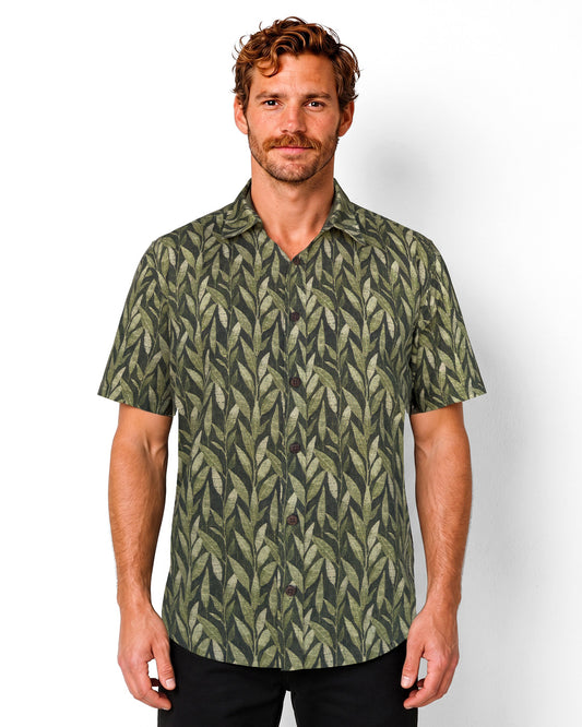 Regular Collar Shirt -  Eucalyptus Olive