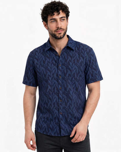 Regular Collar Shirt -  Eucalyptus Navy