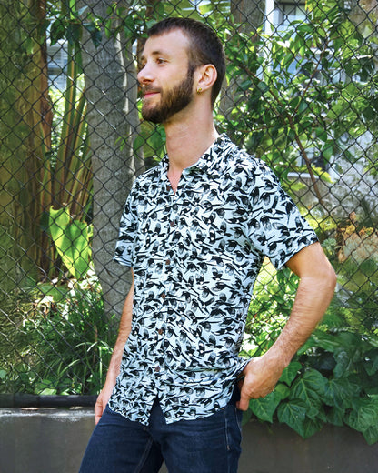 Cocktail Collar Shirt - Magpie Frenzy
