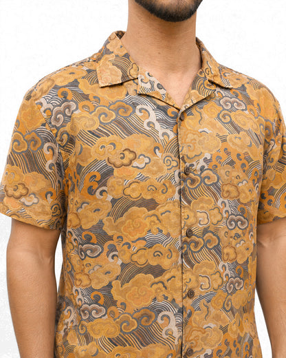 Cuban Collar Shirt - Imperial Storm