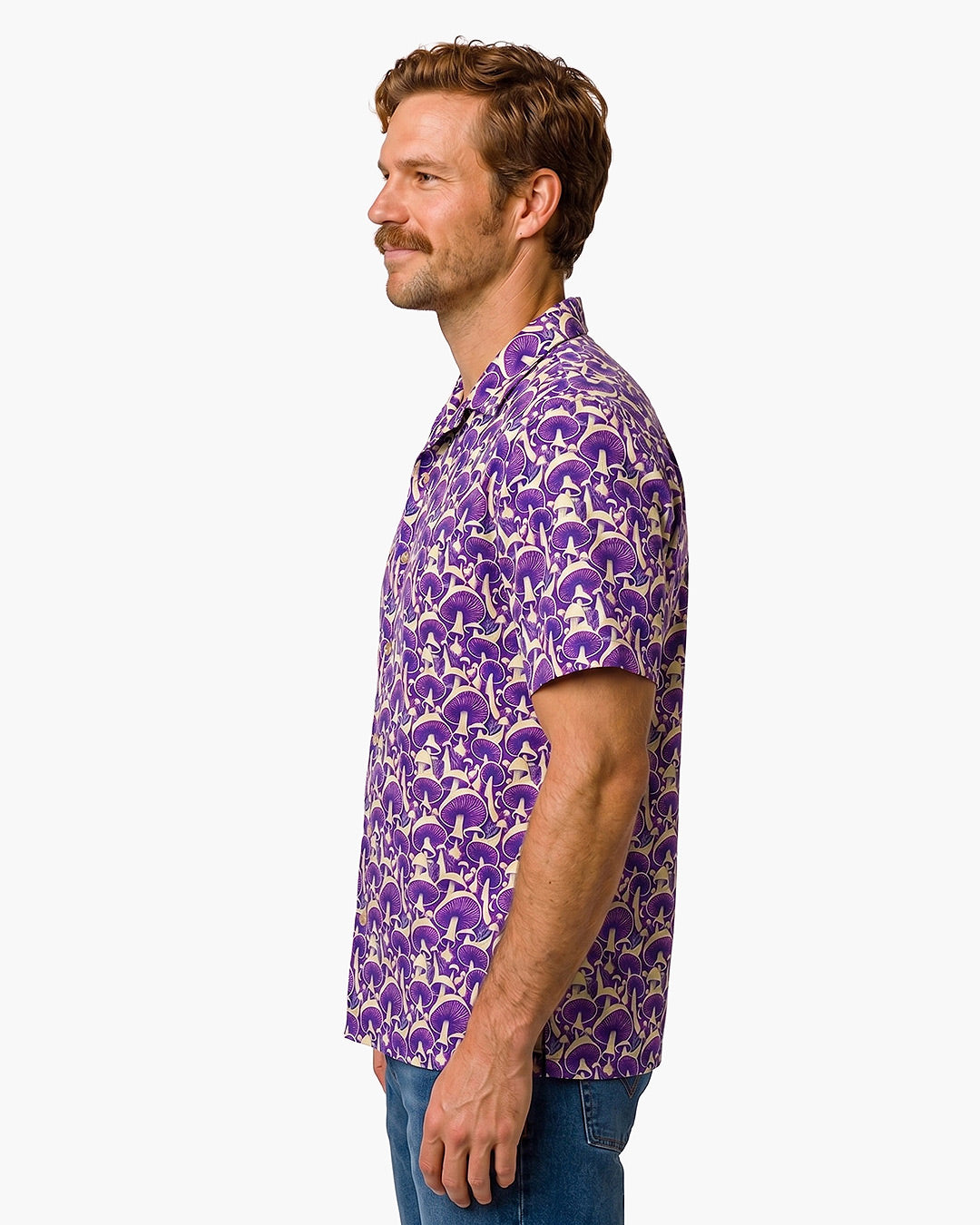 Camp Collar Shirt - Purple Mushrooms